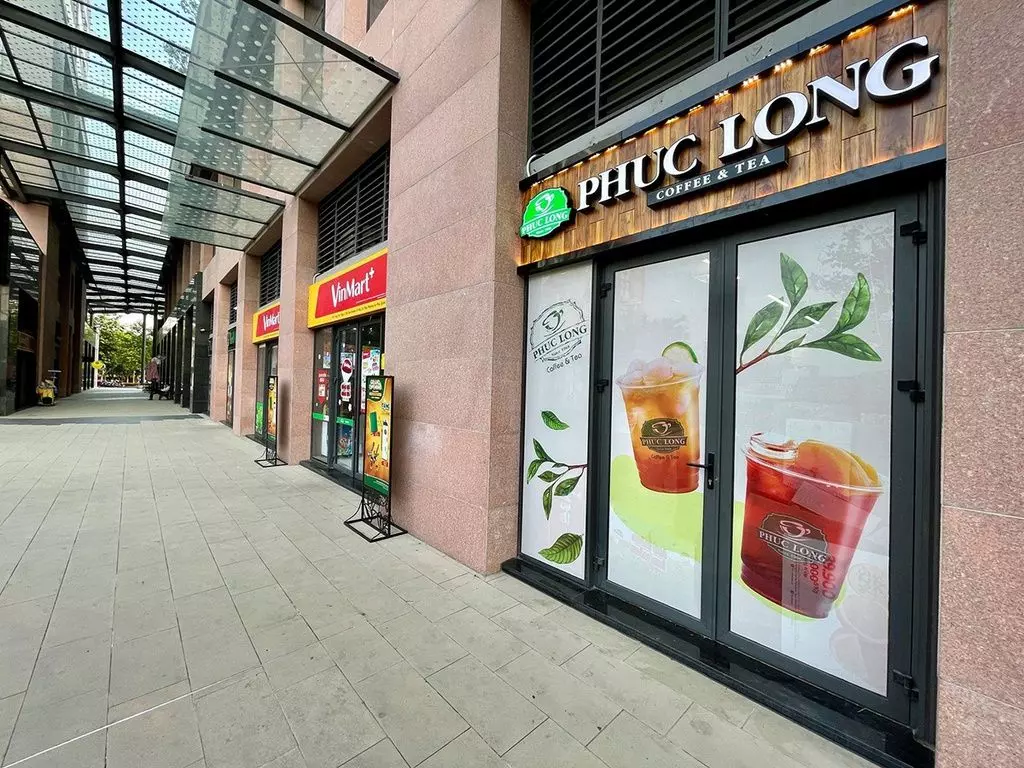 kiosk phúc long tại vinmart