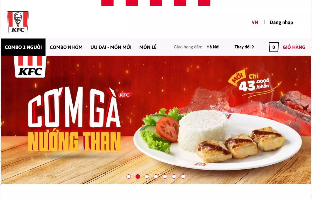 giao diện website kfc việt nam