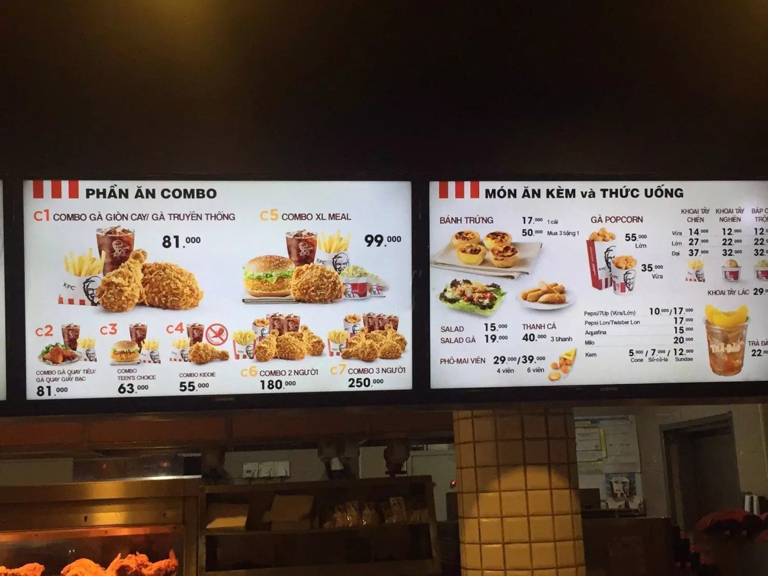 menu kfc