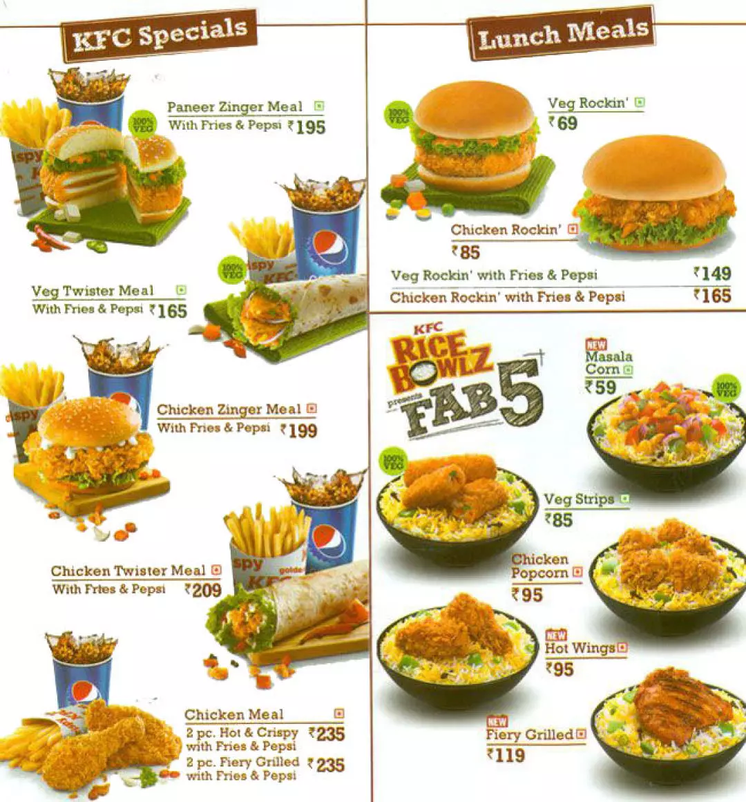sản phẩm kfc ở ấn độ