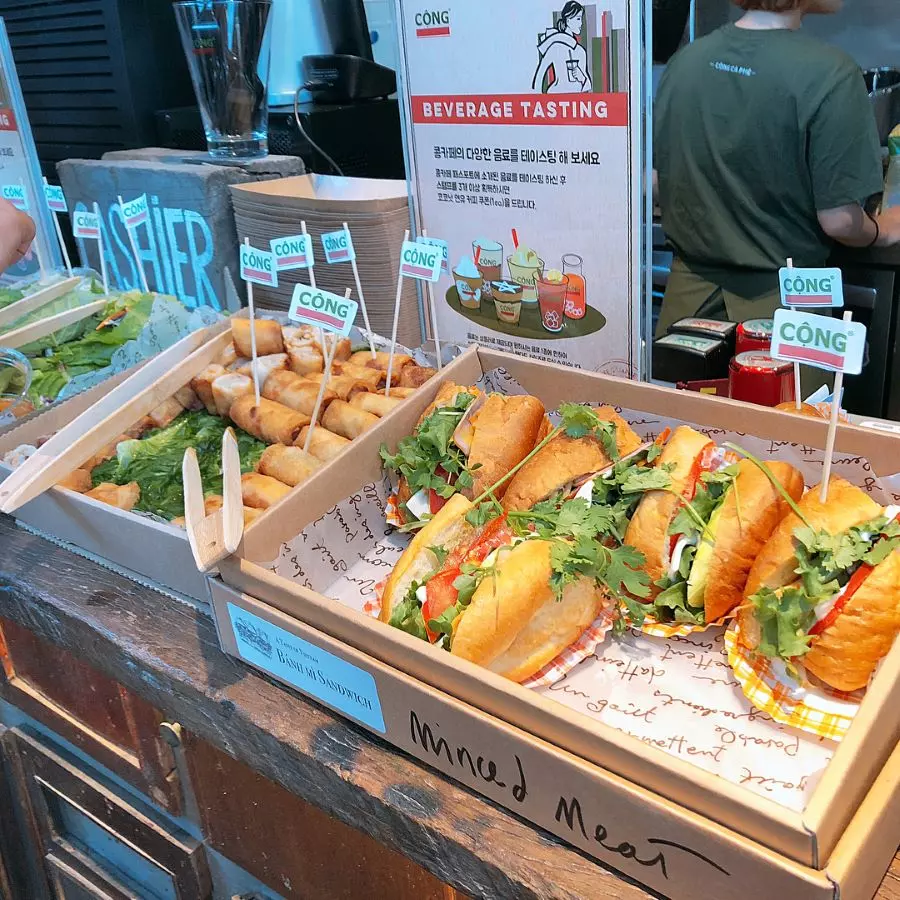 đồ ăn việt nam tại cộng cafe hàn quốc
