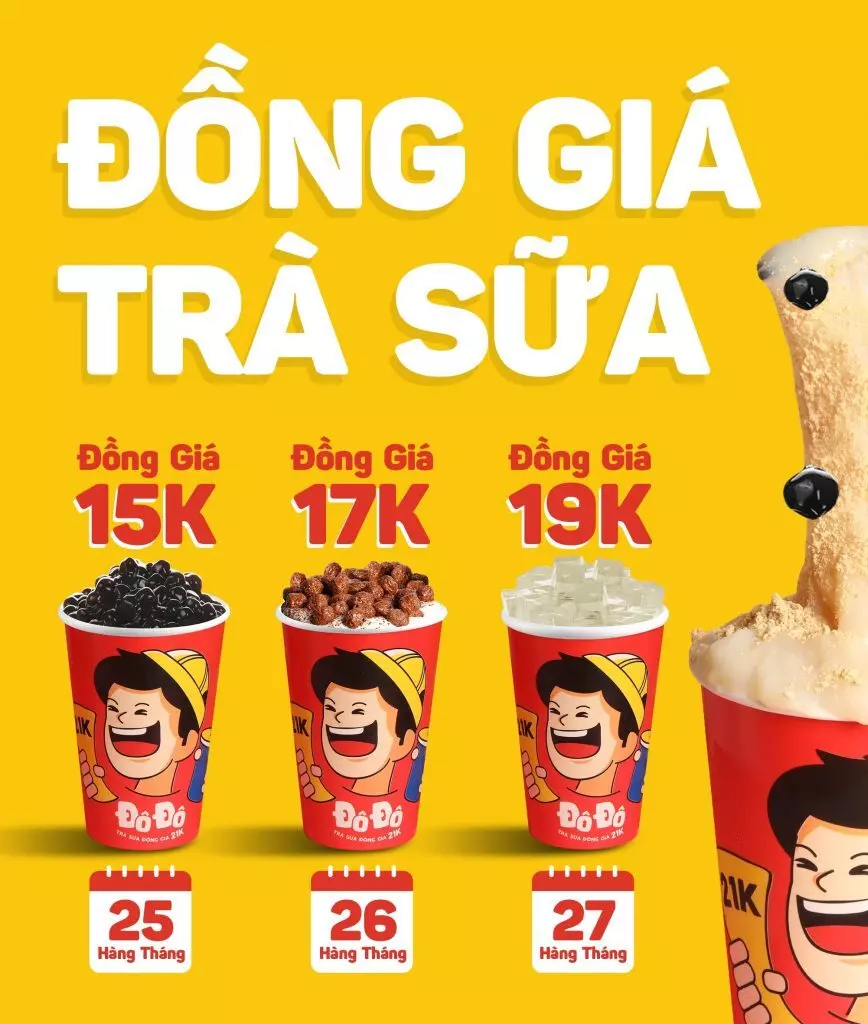 dong-gia-tra-sua-do-do đồng giá trà sữa đô đô