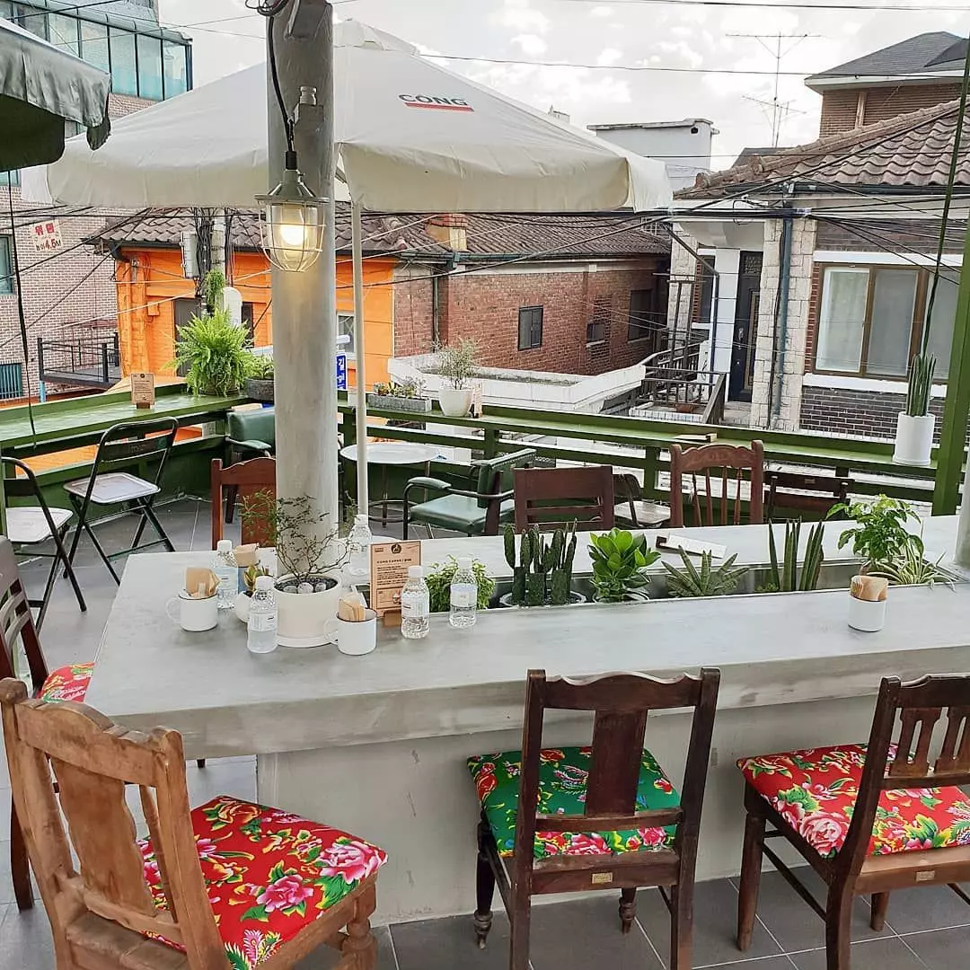 không gian cộng cafe hàn quốc