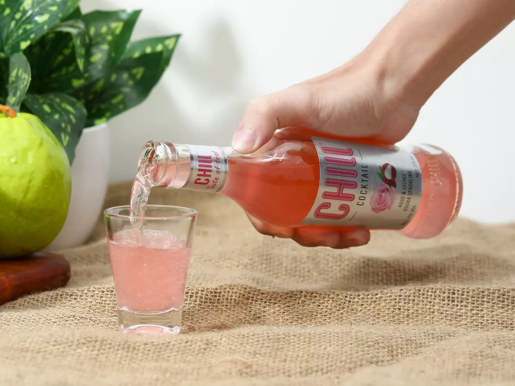 rose & lychee vodka sparkling