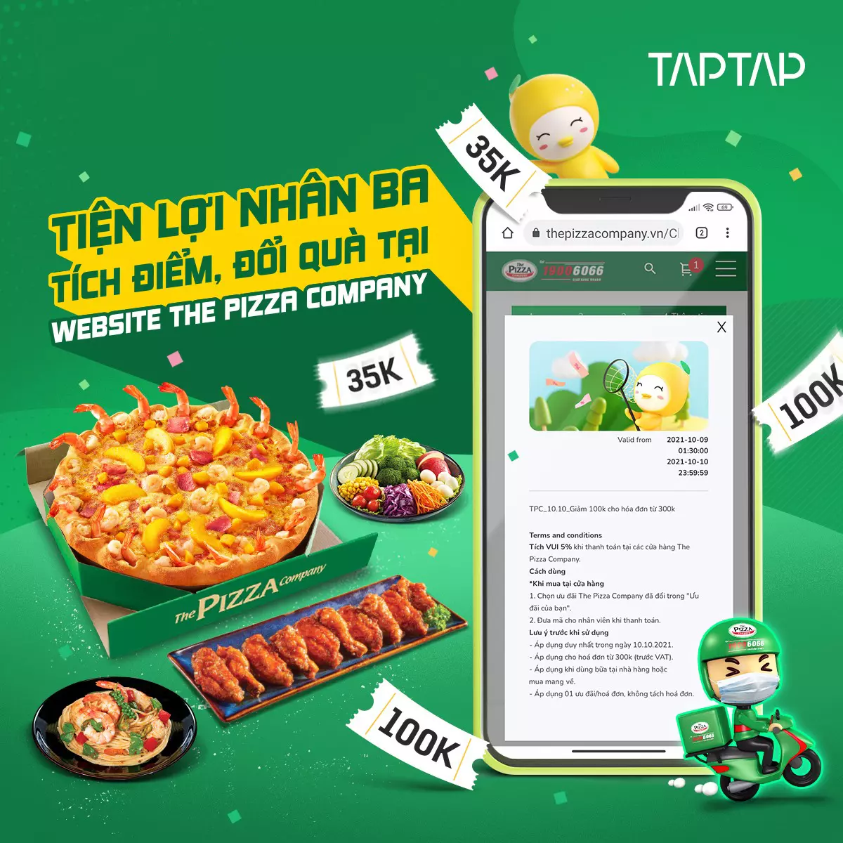 chiến lược quảng bá qua app của the pizza company