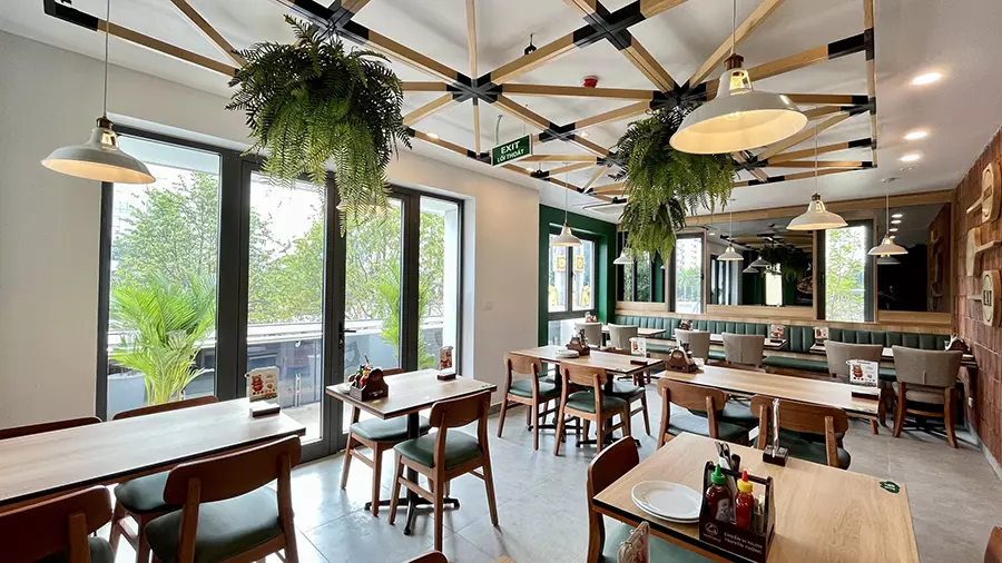 không gian nhà hàng the pizza company