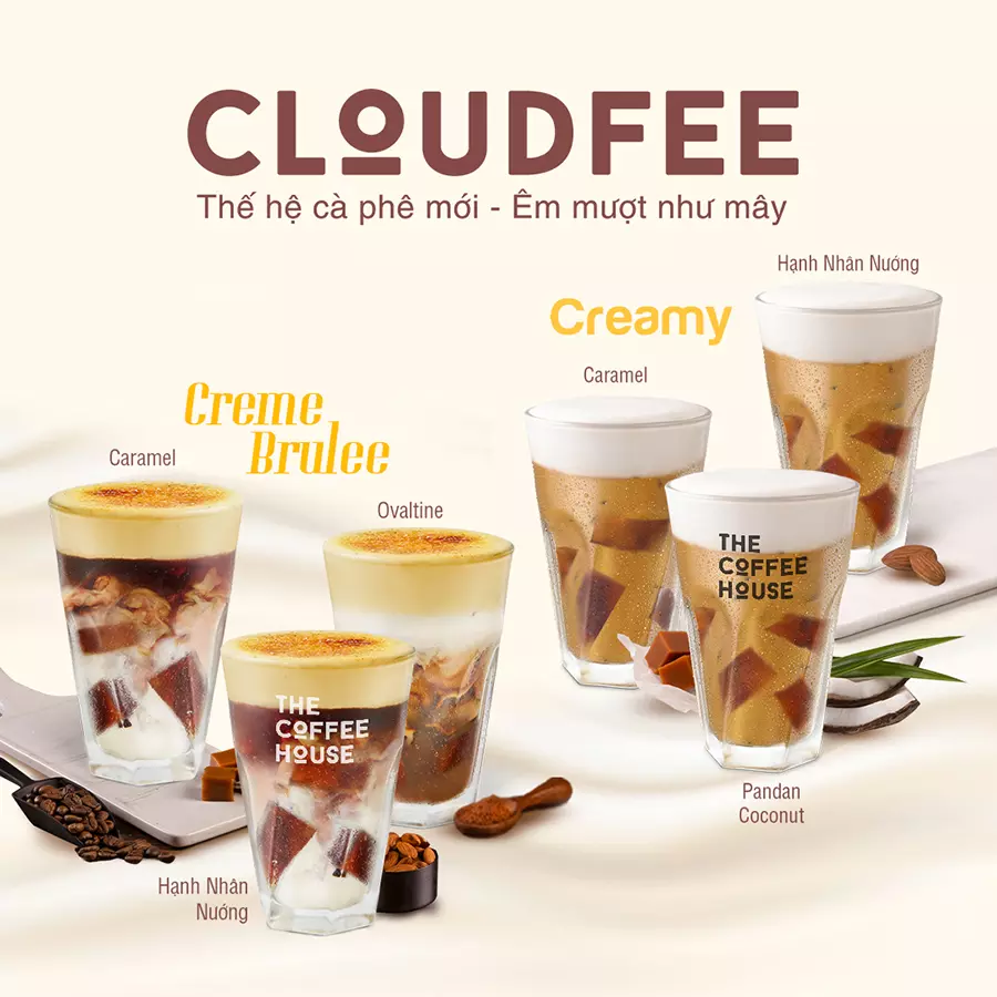 bộ sản phẩm cloudfee của the coffee house