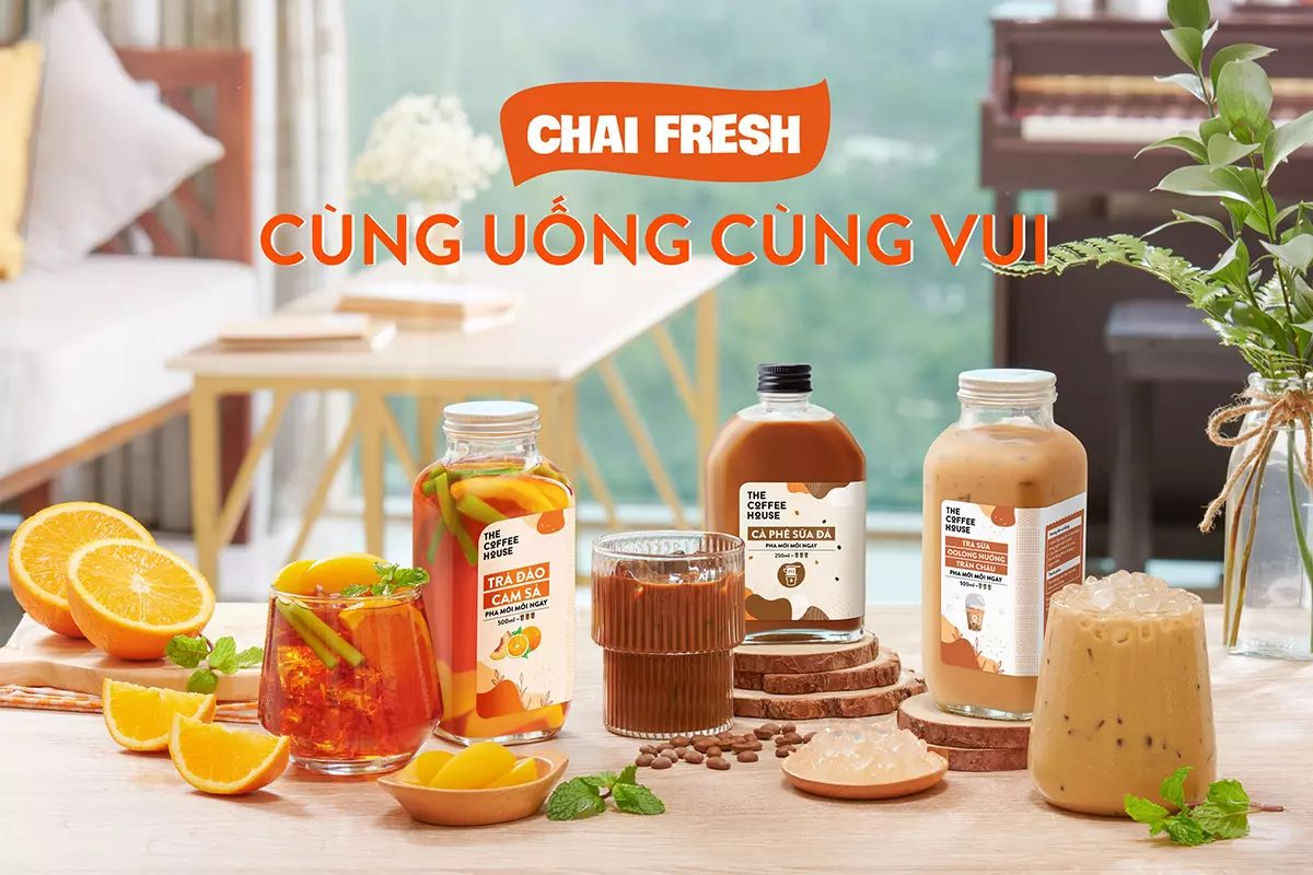 trà và cafe đóng chai của the coffee house