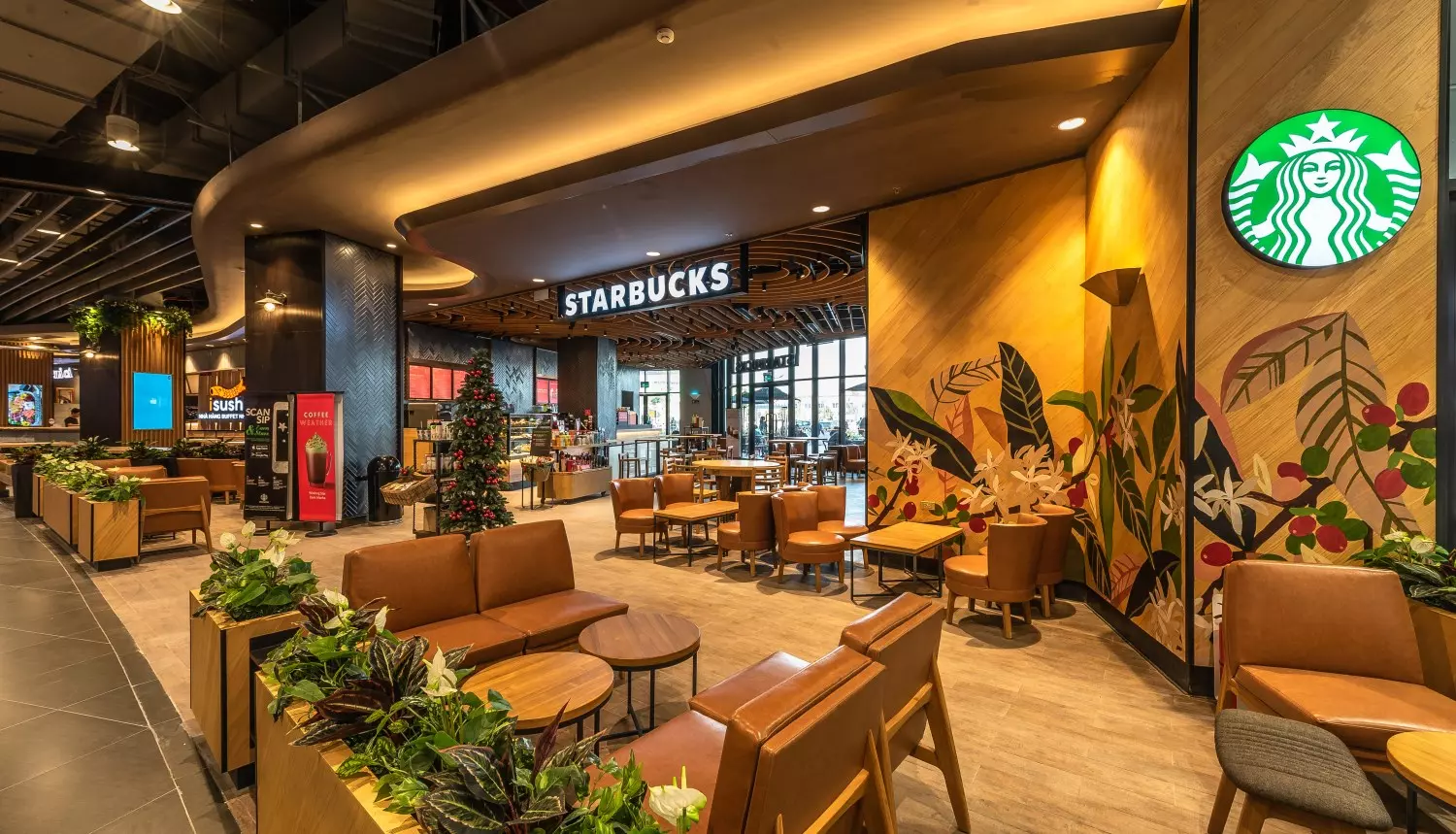 không gian thiết kế starbucks