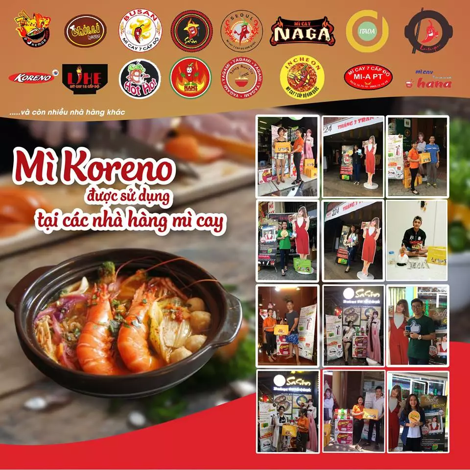 mì koreno được sử dụng tại nhà hàng mì cay