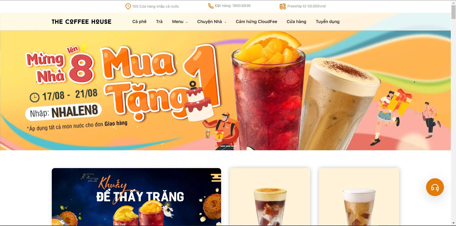 website the coffee house chuyển đổi số
