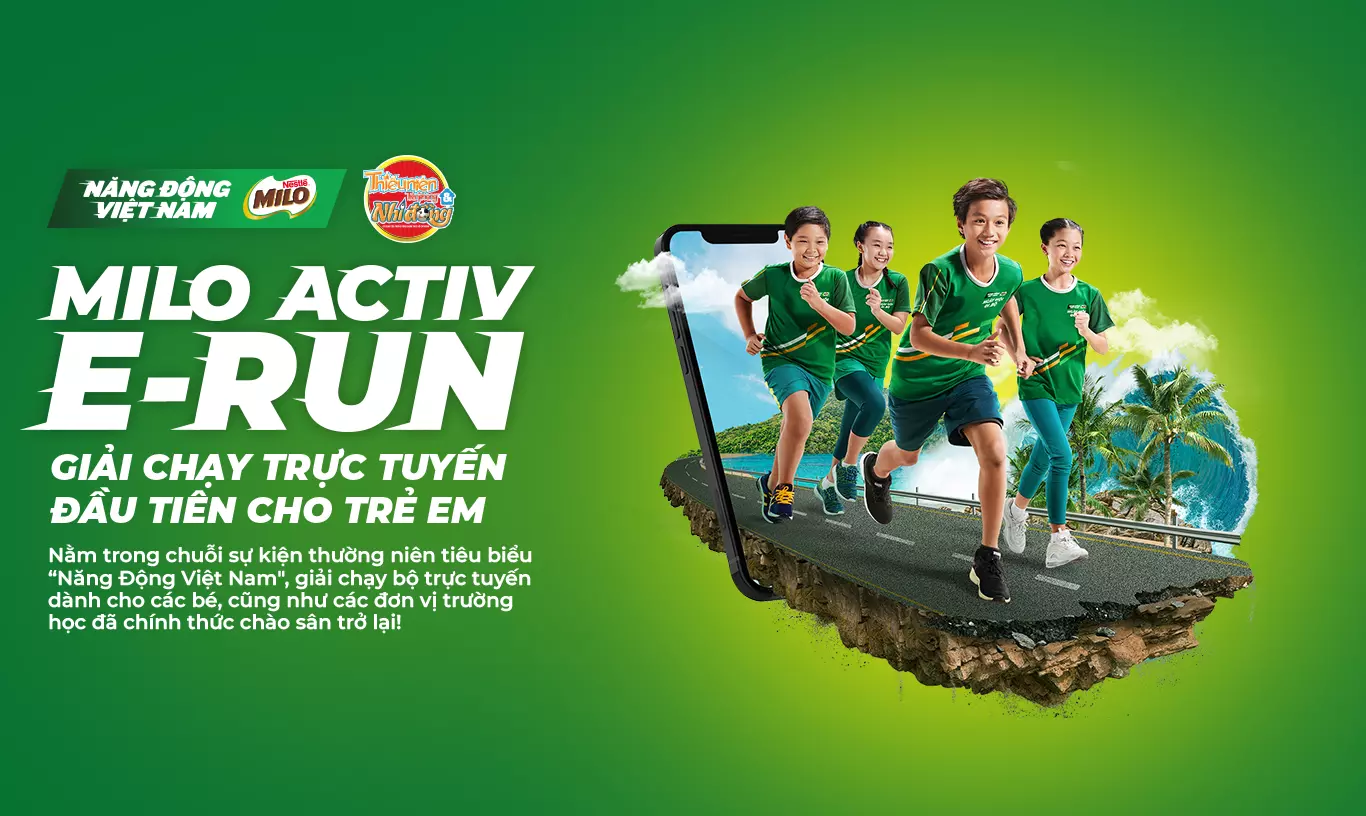 milo giải chạy trực tuyến đầu tiên chi trẻ em