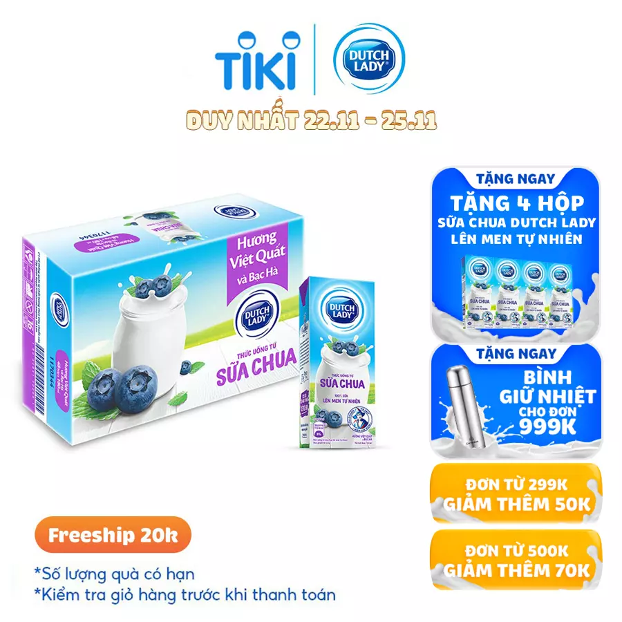sữa chua dutch lady kết hợp cùng tiki