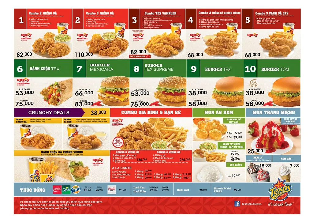 menu-da-dang-cua-texas-chicken menu đa dạng của texas chicken